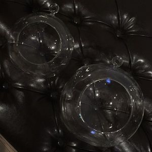 SET OF 2 PORTHOLE HANGING TERRARIUMS